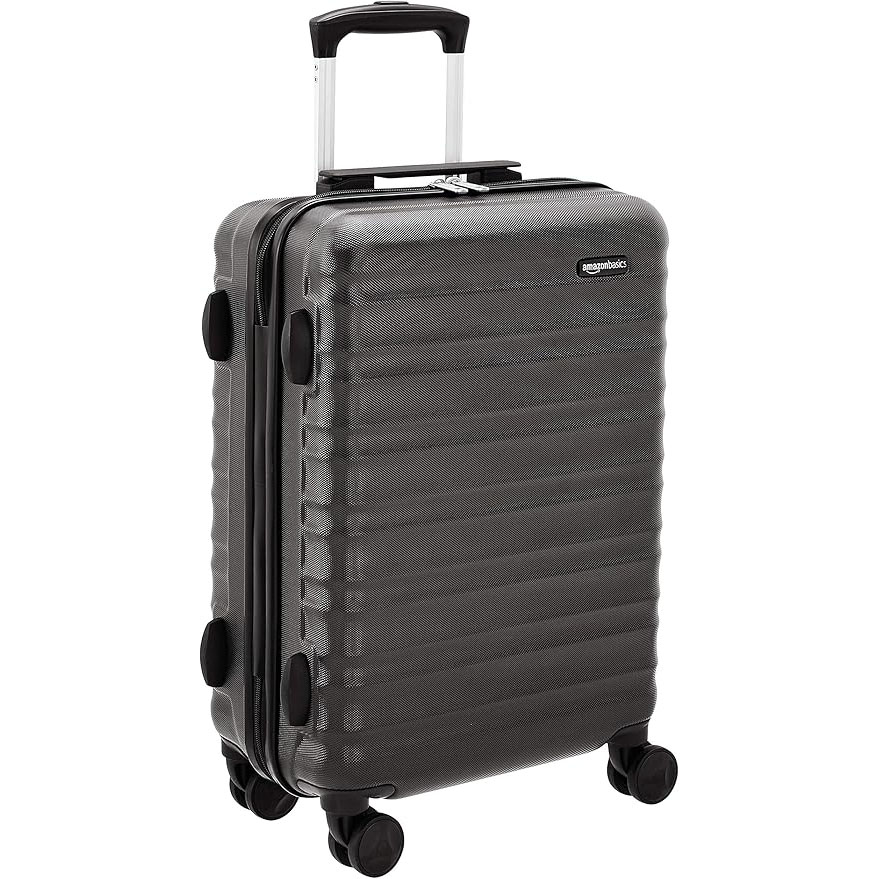 Amazon Basics Carry On Luggage, Hardside 20-inch Spinner with Scratch-Resistant Surface, Black